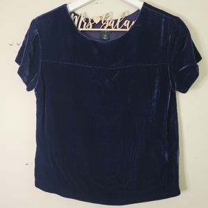 {3/$20} J.Crew Navy Blue Velvet Tee